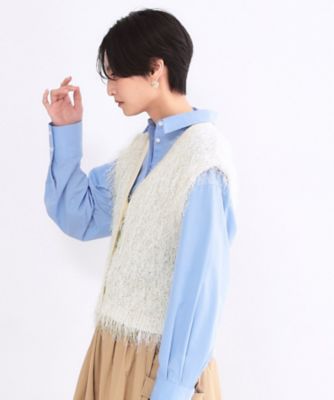 フリンジニットベスト【洗濯機OK】（2002596553