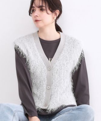 フリンジニットベスト【洗濯機OK】（2002596553