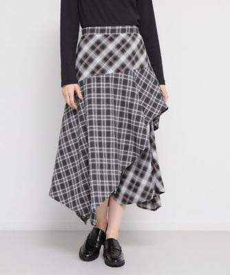 チェックアシンメトリースカート（2002596556） | THE SHOP