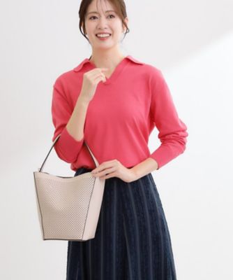 肩掛けショルダー付き】パンチングデザインワンショルダーバッグ
