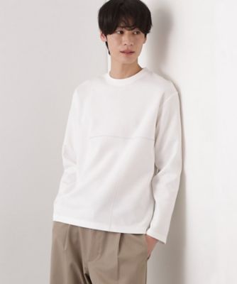 ＜THE SHOP TK (Men)＞ダンボール　ステッチ切替デザイン　長袖Ｔシャツ　洗濯機ＯＫ（２００２５９６９３７）