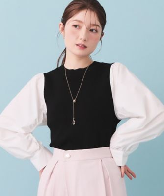 ＜index (Women)＞シャーリングドッキングニット【洗濯機ＯＫ】（２００２５９６９７１）