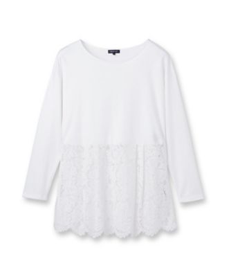 アイレネ　レース　トップ　新品　未使用　36 ホワイト　レイヤード レイヤード レーストップス[品番：ADEW0004333]｜ad thie（アドティエ
