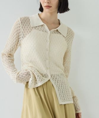 ＜GALLEST (Women)＞リネンライククロシェポロニット（２００２５９６９９７）