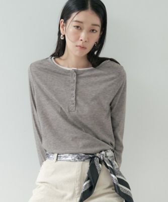 バイカラーヘンリーネックカットソー（2002597001