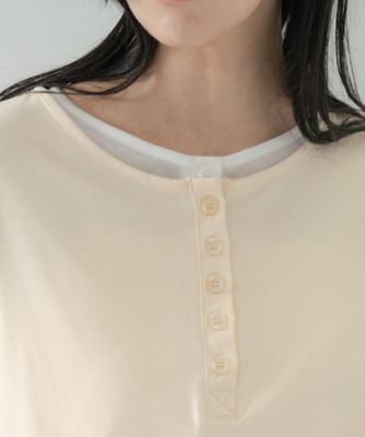 バイカラーヘンリーネックカットソー（2002597001