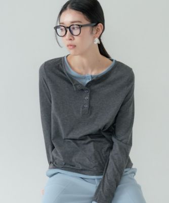 バイカラーヘンリーネックカットソー（2002597001