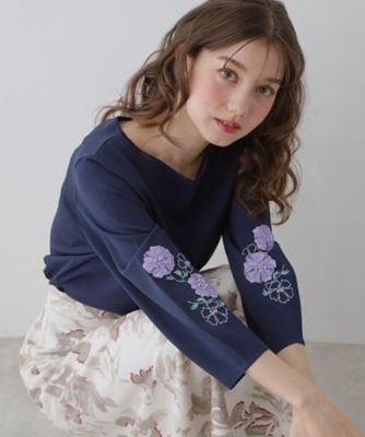 フラワー刺繍】クラフトニット（2002597436） | SUNAUNA