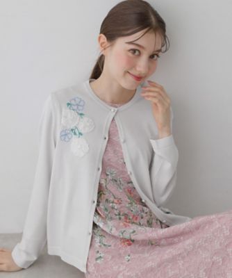 ＜SUNAUNA (Women)＞【ＳＳ～Ｌサイズ展開／フラワー刺繍】クラフトニット（２００２５９７４３７）