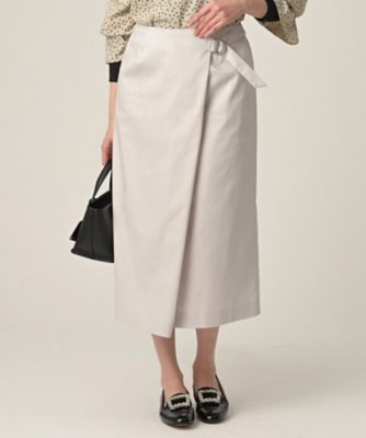 ＜UNTITLED L (Women/大きいサイズ)＞【洗える／後ろウエストゴム】デニム調シャンブレーナロースカート（２００２５９８２２１）