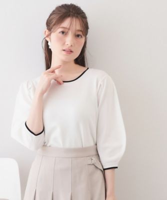 ＜index (Women)＞６分袖タックスリーブニット【洗濯機ＯＫ／ＵＶケア】《ＸＳ～ＬＬ／９ｃｏｌ》（２００２５９８２４１）