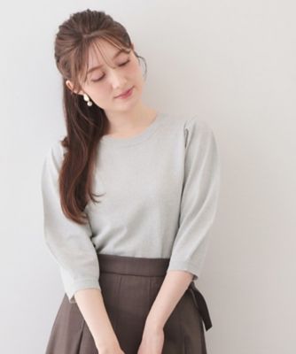 UVケア】6分袖タックスリーブニット《洗濯機OK／XS～LL