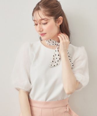 ＜index (Women)＞シアーバルーンスリーブトップス【洗濯機ＯＫ・接触冷感・ＵＶケア】（２００２５９８２９２）