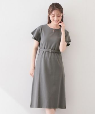 ＜index (Women)＞Ｉラインフレアスリーブワンピース【洗濯機ＯＫ／接触冷感／ＵＶケア】《ＸＳ～３Ｌ／６ｃｏｌ》（２００２５９８２９３）