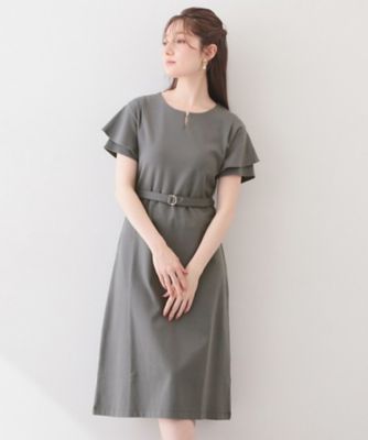 接触冷感／UVケア】Iラインフレアスリーブワンピース《洗濯機OK