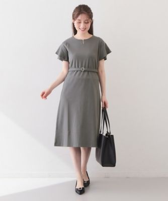 接触冷感／UVケア】Iラインフレアスリーブワンピース《洗濯機OK