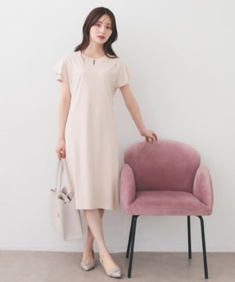 接触冷感／UVケア】Iラインフレアスリーブワンピース《洗濯機OK