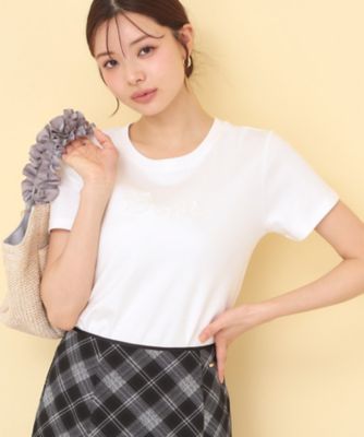 ＜index (Women)＞リボンテープロゴＴシャツ【洗濯機ＯＫ／接触冷感／ＵＶケア】（２００２５９８２９７）