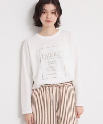 ＜THE SHOP TK (Women)＞ロゴ箔プリントロンＴｅｅ（２００２５９８７４４）