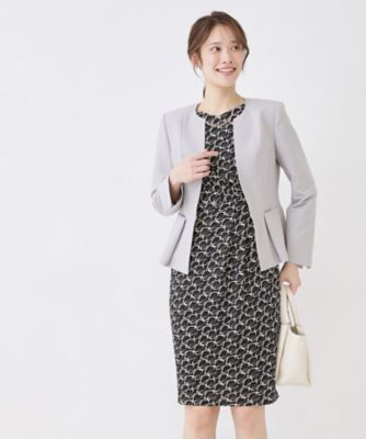 手洗い可／日本製／ジャージ素材】ジオメトリック柄ワンピース