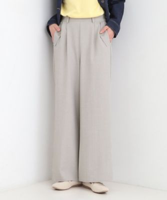 SHOO LA RUE (Women)/シューラルー 【洗濯機可／Ｓ－ＬＬ】フラップポケットがアクセント　ヘリンボーンワイドパンツ（２００２５９８９３９）