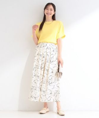 セットアップオフショールと花柄スカート♡ Vネックトップス花柄スカートセットアップ｜オフィスカジュアル