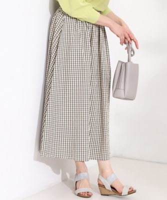 ＜SHOO LA RUE (Women)＞【セットアップ可／洗濯機可／Ｓ－ＬＬ】軽やかに揺れる　サッカーチェック　フレアスカート（２００２５９９４８５）