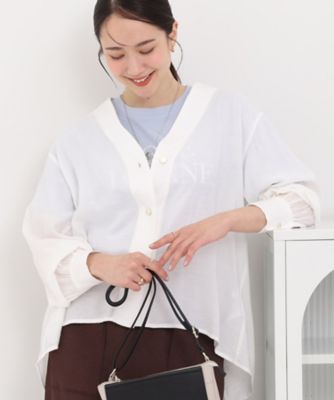 ＜SHOO LA RUE (Women)＞【Ｓ－ＬＬ／体型カバー】Ａラインで身体のラインを拾いにくい　シアーシャツカーディガン（２００２５９９４８９）