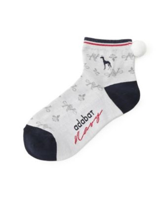 ＜adabat＞【ＡＤＡＢＡＴ　ＮＡＶＹ】ポンポンショートソックス（２００２５９９５２９）