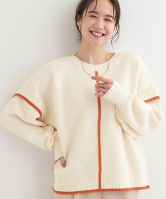 ＜SHOO LA RUE (Women)＞【前後２ＷＡＹ】配色パイピングニット（２００２５９９６１８）