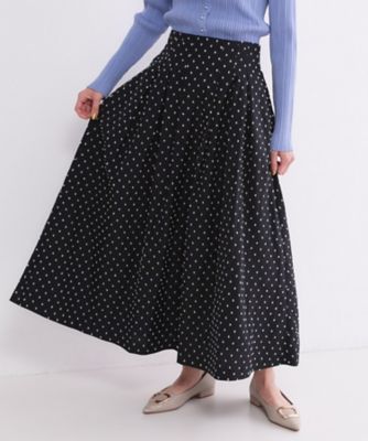 ＜OPAQUE.CLIP (Women)＞ドビードットタックフレアスカート【洗濯機ＯＫ】（２００２５９９８６０）