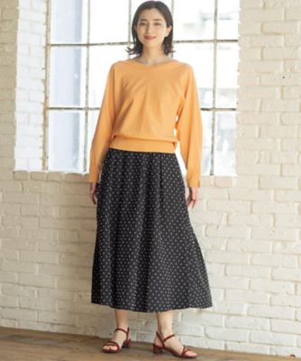 ドビードットタックフレアスカート【洗濯機OK