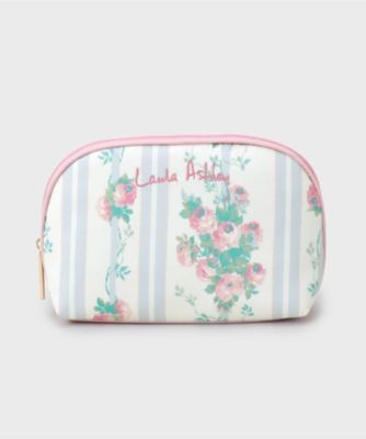 ＜LAURA ASHLEY＞ロザリーナ　ストライプ柄　ポーチ（２００２５９９８７７）