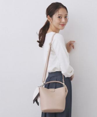 ストライプスカーフ付きミドルバッグ【2WAY