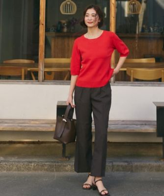 XS－XL／洗える】オン・オフ問わずきれいに決まる 麻調ワイド