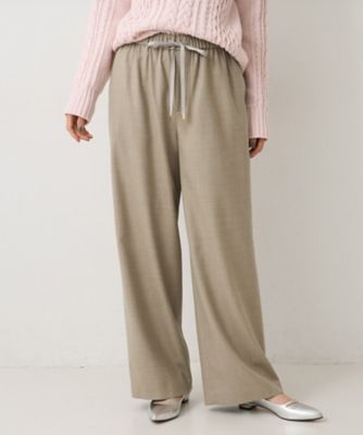 ウエストゴム／リラックス】ソフトフラノワイドパンツ