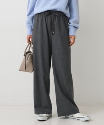 もゆる　パンツ ウエストゴム／リラックス】ソフトフラノワイドパンツ
