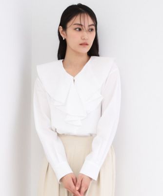 フロントフリルブラウス【洗濯機OK】（2002600218