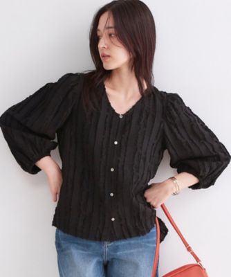 ＜OPAQUE.CLIP (Women)＞フリンジジャカードブラウス【洗濯機ＯＫ】（２００２６００２３３）