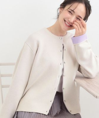 ＜SHOO LA RUE (Women)＞【洗濯機可／Ｓ－ＬＬ】品良くきまる　配色カーディガン（２００２６００４３０）
