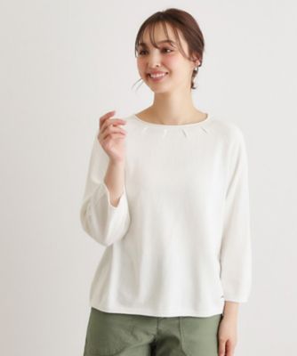 ＜LAURA ASHLEY＞【人気デザイン！日本製／ロゴ刺繍入り／ワンマイルウエア】コットン　プルオーバーニット（２００２６００５２１）