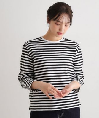 日本製】コットン ボーダー裏毛長袖Tシャツ（2002600524