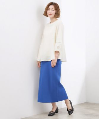 UVカット・体型カバーも叶う】麻調メッシュランタンスリーブブラウス