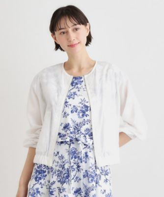 ＜LAURA ASHLEY＞【洗える／プラケット刺繍入り／羽織に使える】シアーブルゾン（２００２６００５８６）