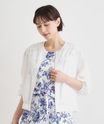 洗える／プラケット刺繍入り／羽織に使える】シアーブルゾン
