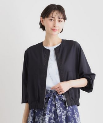 【極美品】ジャスグリッティー シアーニットブルゾン ブラック 2 黒 洗える 洗える】ライトシアーニット ブルゾン（KRWOGM0651） | 23区