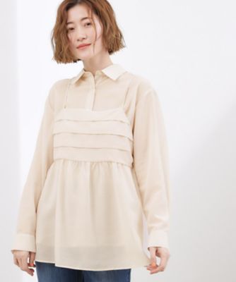 2点SET】今どきシアーシャツ＆キャミセット（2002600603