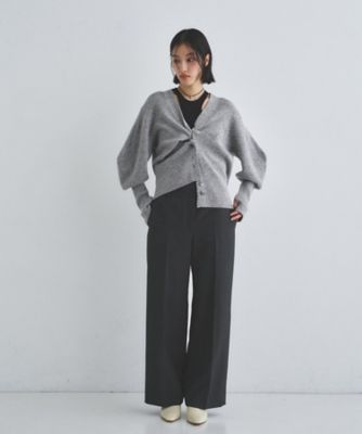 clore⭐︎Cable 2way Puff knit (チャコールグレー) セール】2WAY SHAGGY CROP C/D ツーウェイ シャギー クロップ