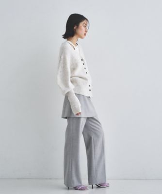 clore⭐︎Cable 2way Puff knit (チャコールグレー) puff cardigan（2002600623） | CODE A (Women