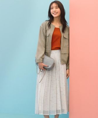 貴島明日香さん着用・洗える】麻調ノーカラーブルゾン